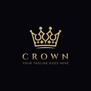 Crown logo jewels isolated. Golden Crown king gradient, skincare beauty logo, crown princess, crown vector perfect for spa, luxury jewelry or jewellery logo design.