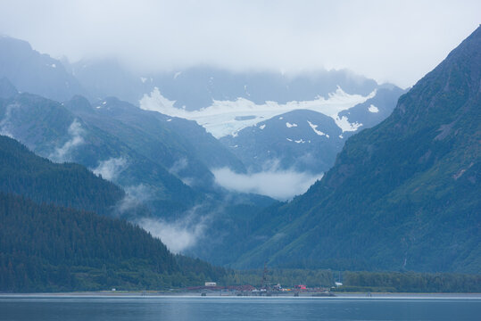 Mountains of Alaska in winter.