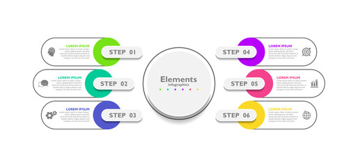 Infographic steps element flat design