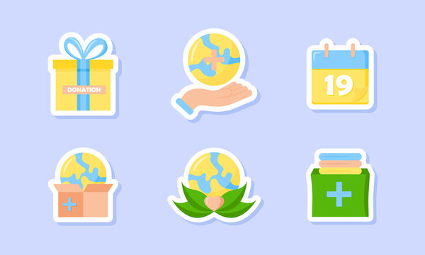 World Humanitarian Day Sticker Set