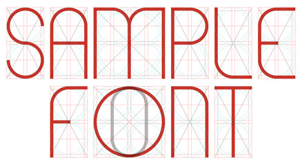 Editable light/slim font concept with grid template.