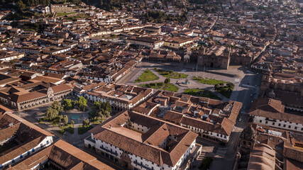 Fototapeta na wymiar Fotografías con Drone de la ciudad del Cusco Perú.