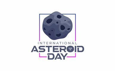 international asteroid day vector logo design