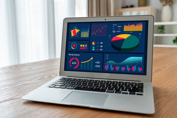 Business data dashboard provide modish business intelligence analytic for marketing strategy...