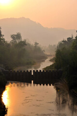 sunrise over the river