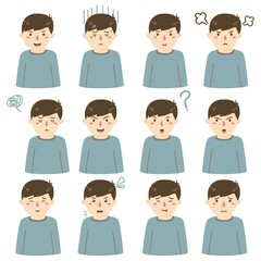cartoon illustration emotion face of human