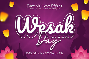 Naklejka na ściany i meble Wesak Day Editable Text Effect 3 Dimension Emboss Modern Style