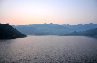 sunrise over the lake