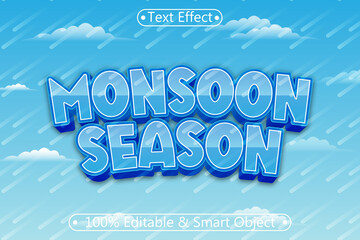 Monsoon Season editable 3 dimension Emboss Modern style