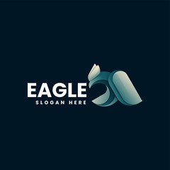 Vector Logo Illustration Eagle Gradient Colorful Style.