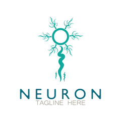 Neuron logo or nerve cell logo design,molecule logo illustration template icon with vector concept
