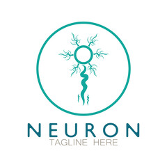 Neuron logo or nerve cell logo design,molecule logo illustration template icon with vector concept