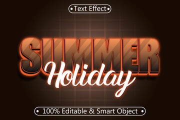 Summer Holiday Editable Text Effect 3D Emboss Neon Style
