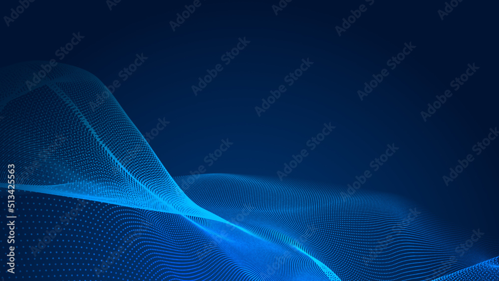 Canvas Prints abstract dot white blue wave gradient texture technology background.