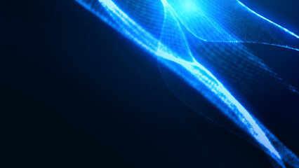 Abstract dot white blue wave gradient texture technology background.