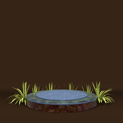 elegant 3d render podium for elegant design