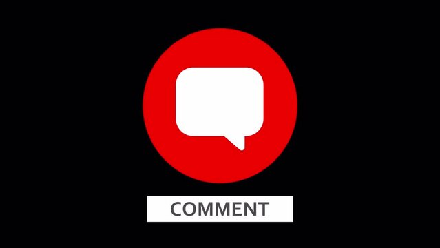 Comment button animation for a video channel. 
Looped animation with a luma matte.