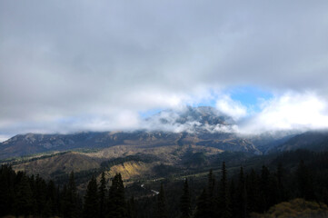 clouds over the mountains