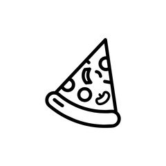 Pizza slice outline style vector icon