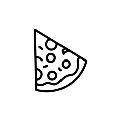 Pizza slice outline style vector icon