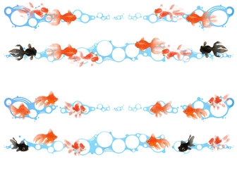 金魚をモチーフとした装飾素材／Decorative material with a goldfish motif