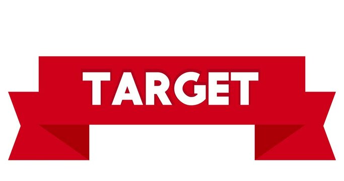 Animated retro, vintage ribbon with the text Target. 