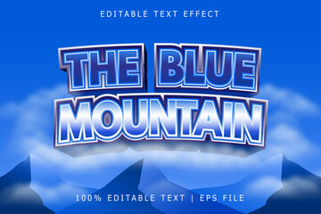 The Blue Mountain Editable Text Effect 3 Dimension Emboss Modern Style