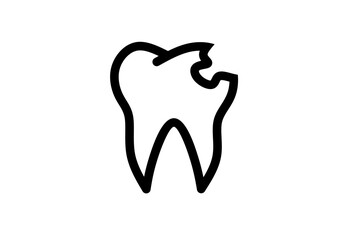 outline cavity icon isolated on white background