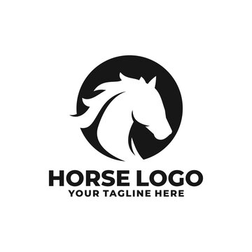 Horse simple flat logo vector
