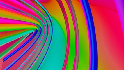 Curve Gradient colorful background. 3D rendering