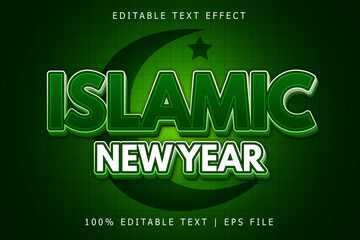 Islamic New Year Editable Text Effect 3 Dimension Emboss Modern Style