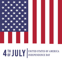 The 4th of July,  United States of America Independence Day graphic vector design 