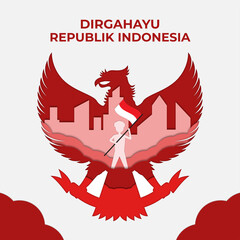 Indonesia Independence Day Papercut Style