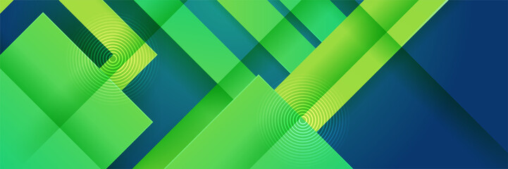 Abstract geometric pattern shapes style design modern green and blue banner background