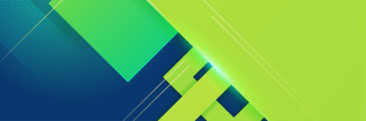 Abstract geometric pattern shapes style design modern green and blue banner background