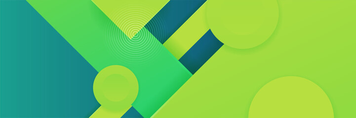 Abstract geometric pattern shapes style design modern green and blue banner background
