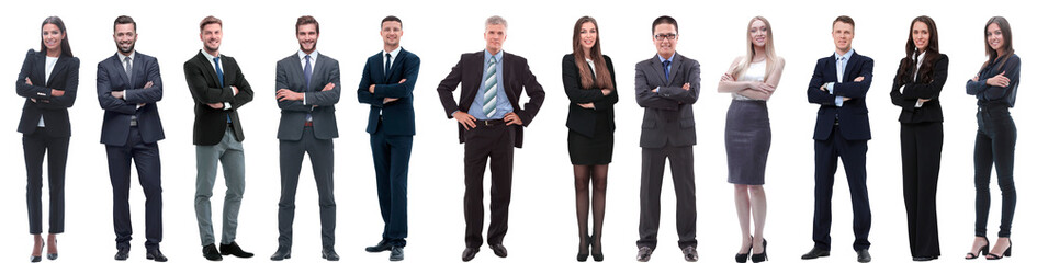 group of successful business people isolated on white