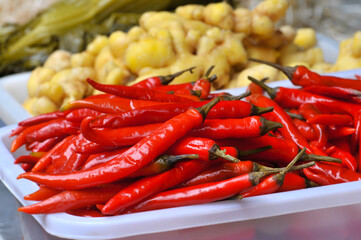 salted vegetables on the market