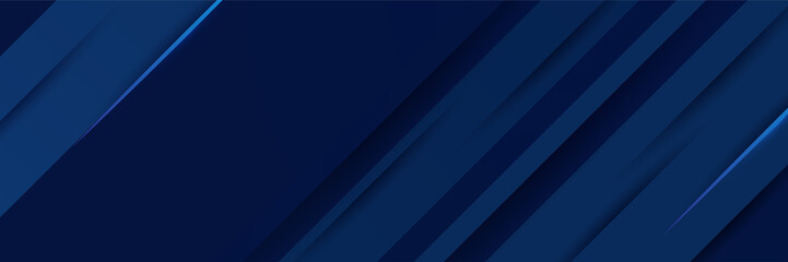 Obraz premium Modern dark blue banner background abstract geometric pattern light. Abstract blue background banner poster with dynamic. technology network Vector illustration.