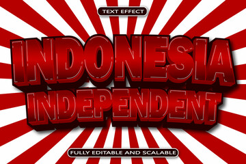 Indonesia Independence Editable Text Effect 3 Dimension Emboss Modern Style