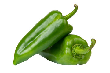 Bell green pepper paprica isolated on the white background