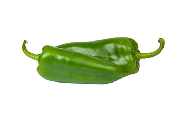 Bell green pepper paprica isolated on the white background