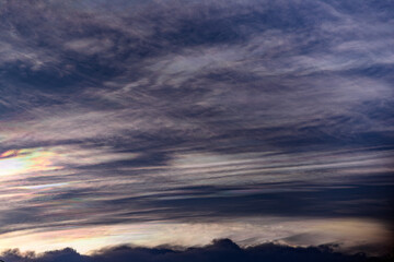 Iridescent Pileus Cloud and sky