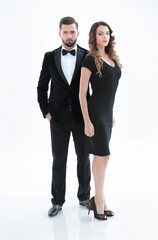 pair of men and women posing for the camera in a studio