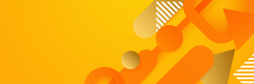Abstract minimal orange banner background with geometric creative and minimal gradient concepts, for posters, banners, landing page concept image.