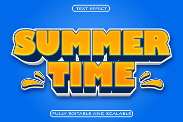 Summer Time Editable Text Effect 3 Dimension Emboss Modern Style