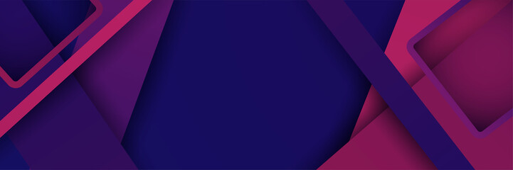 Abstract blue purple banner background with geometric panel element shapes. Abstract composition vector illustration