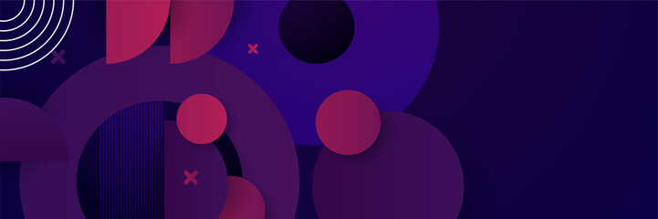 Abstract blue purple banner background with geometric panel element shapes. Abstract composition vector illustration