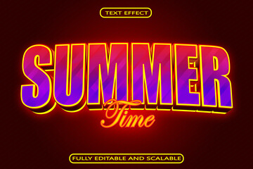 Summer Time Editable Text Effect 3 Dimension Emboss Neon Style