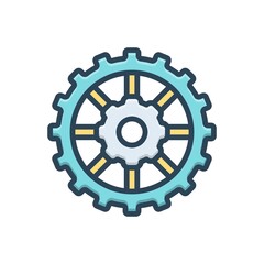 Color illustration icon for circular